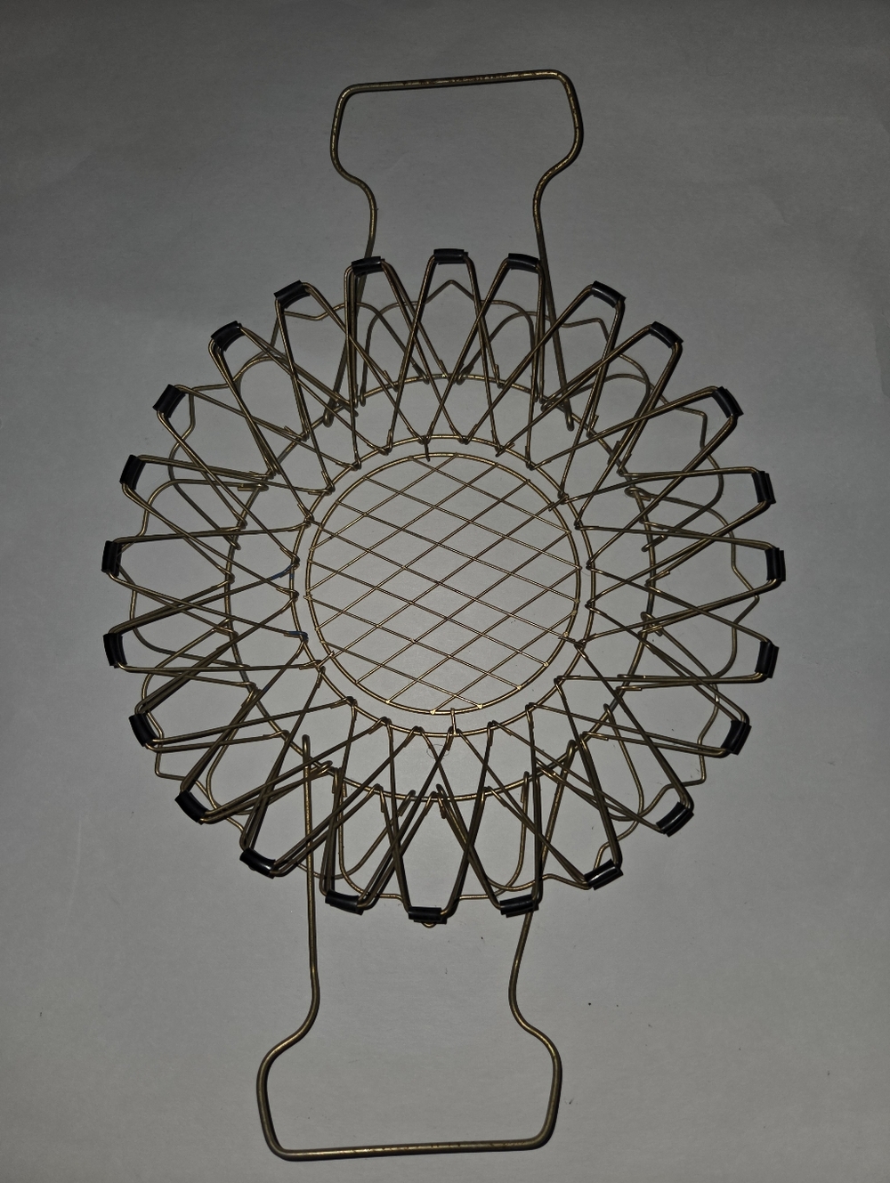 Vintage 1960's Italian Wire Basket Tray - Gold Tone